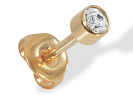 Ear Piercer Preloaded Simulated Diamonds 24kt Gold-Plated Studs Disposable #581BLU (6PR/BX) by Hastings Corporation  ID NEMS-581